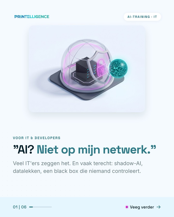 First slide of the carousel: AI? Not on my network. The justified concern of IT