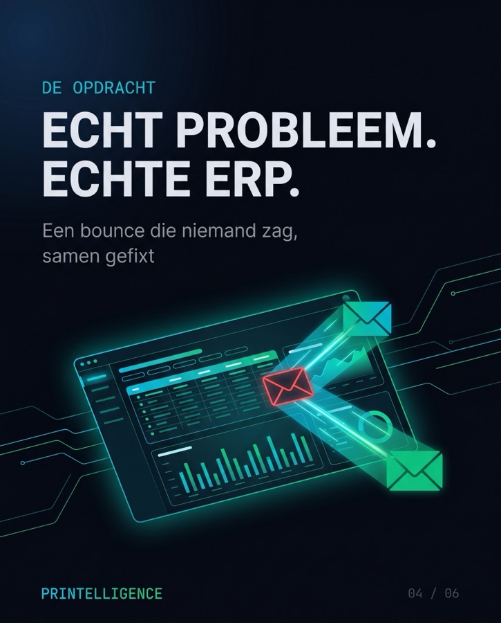 Slide 4 van de carrousel: De opdracht: een echt probleem in een echt ERP